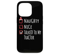 Nice Naughty Talked To My Tractor Christmas List Shirt Xmas Case for iPhone 13 Pro