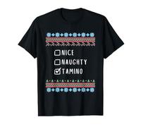 Nice, Naughty, Tamino Christmas Ugly Sweater Style Value Graphic T-Shirt