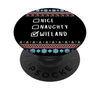 Nice, Naughty, Wieland Christmas Ugly Sweater Style PopSockets Adhesive PopGrip