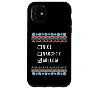 Nice, Naughty, Willow Christmas Ugly Sweater Style Case for iPhone 11
