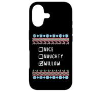 Nice, Naughty, Willow Christmas Ugly Sweater Style Case for iPhone 17