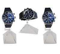 N'ice Packaging 5-Pack Single Clear Acrylic Watch Display Stand Holder Plastic Watch Holder with Stand (3.5" H / 4.5" H)