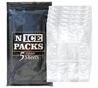Nice Packs Reusable Dry Ice Packs for Coolers, Lunch Boxes, Frozen Food Shipping - Flexible and Long Lasting (5 Extra Large Sheets)