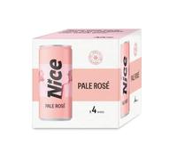 NICE Pale Rosé, French Wine in a Can, Dry, Pale, French Rosé from Languedoc, Hint of Strawberry, 4 x 187ml Canned Wine
