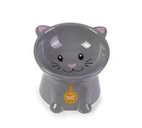 Nice Paws - Elevated Cat Bowl - Grey - 5oz - Ceramic Tilted Raised Dish Best for Kittens, Cats, Small Dogs
