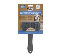NICE PAWS Self Cleaning Slicker Brush - PINK/GREY/BLUE - 1Pc- Pet Grooming Shedding Brush for Dogs and Cats - Remove Loose Undercoat & Tangles - Massaging Tool for Long or Short Hair