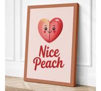 Nice Peach Typography Canvas Wall Art Print 18x12 Inch | Ready to Hang, Gallery Wrapped, Fade-Resistant Inks, Securely Packaged, UK Made