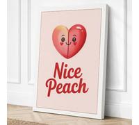 Nice Peach Typography Canvas Wall Art Print 18x12 Inch | Ready to Hang, Gallery Wrapped, Fade-Resistant Inks, Securely Packaged, UK Made