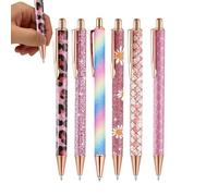 Nice Pens - Set of 6 Ergonomic Aesthetic Glitter Markers 1.0mm | Nice Journaling Pens,Desk, Class, College, Work, Home, Journaling, Stationery, Do