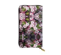 Nice Plum Blossoms Patterned Leather Long Wallet (7.5 * 4.1 inches) | Extra Large Multi-Function Compartment | Great Gift