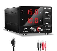 NICE-POWER 0~30V 0~10A variable DC power supply, 3-digit LED display current and adjustable voltage of 150W fixed with encoder, DC 15 bank power supply