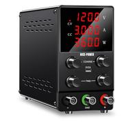 NICE-POWER Adjustable DC Adapter (0-120V, 0-3A), High Precision Controlled Variable Circuit with 4 Digit LED Indicator with 5V/2A, USB Port for Test Output and Input Cable