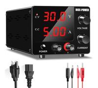 NICE-POWER DC Power Supply Variable, 30V 5A Adjustable Switching Regulated Power Supply with Encoder, Upgraded 3-Digits LED Display, Mini Regulated DC Bench Linear Power Supply