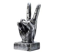 Nice purchase Hand Finger Gesture Desk Statues Fingers Sculpture Creative Home Living Room Cabinet Shelf Decoration (Victory Gesture in Silver)