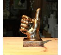 Nice purchase Hand Finger Gesture Desk Statues Fingers Sculpture Creative Home Living Room Cabinet Shelf Decoration (Thumbs-up in Gold)