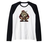 Nice Santa Claus in Viking Look for Nordic Christmas Lovers Raglan Baseball Tee