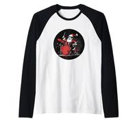 Nice Santa Costume with Christmas Drums for Rock Lovers Raglan Baseball Tee