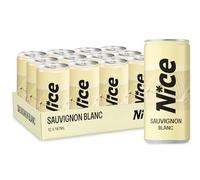 NICE Sauvignon Blanc, Spanish Wine in a Can, Dry, Crisp, Peachy White Wine from La Mancha, Always Good to Go, 12 x 187ml Canned Wine