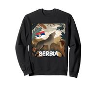 Nice Serbian Wolf and Nature for Serbia Lovers Sweatshirt