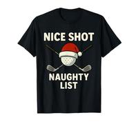 Nice Shot Naughty List Funny Golf Xmas T-Shirt
