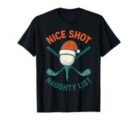 Nice Shot Naughty List Golf Christmas Fun T-Shirt