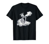 Nice Skeleton on Clouds in Heaven with Angel Halo Costume T-Shirt