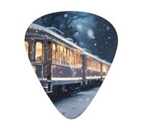 Nice snowy night train Printed guitar picks - three thicknesses: thin, medium and thick, suitable for electric guitar, bass and ukulele.