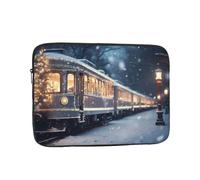 Nice snowy night train Printed Laptop Sleeve Case Shockproof Protective Computer Cover Slim Portable Laptop Bag with Zipper13 inch