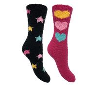 Nice Socks - Ladies cosy socks | 2 Pairs | U.K. Size 3-8 | Fashion Ladies socks, women's design sock, comfortable sock, fashion socks, novelty socks. (Star/Heart)