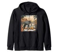Nice Sri Lanka Nature Graphic with Elephant Zip Hoodie