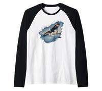 Nice Symbolic Eagle with Golden Gate Bridge Costume Raglan Baseball Tee