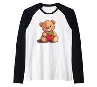 Nice Teddy Bear Costume for Strawberry and Fruits Lovers Raglan Baseball Tee