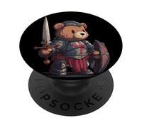 Nice Teddy Look in Knight Armor for Swords Lovers PopSockets Adhesive PopGrip