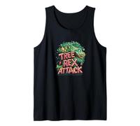 Nice Tree Rex Attack Emblem in Christmas Style Tank Top
