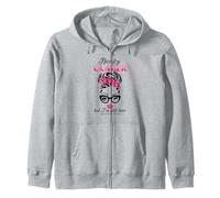 Nice try cancer but I'm still here breast cancer warrior Zip Hoodie