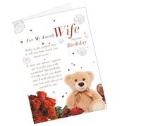 Nice Words Birthday Card for Wife With White Envelope - Keyring Lover Keychain for Her