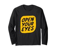 Nice Yellow Open Your Eyes Emblem Long Sleeve T-Shirt
