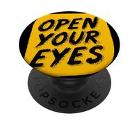 Nice Yellow Open Your Eyes Emblem PopSockets Adhesive PopGrip