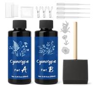 NICE2MEU Cyanotype Kit, Cyanotype Chemicals, Includes 2 Component Sensitizer Set, Suitable for Printing on Fabric, Paper Patterns and Wood, etc., Solar Printing Kit for Beginners & Artists