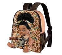 Nice2you Black African American Girl Doll, 10in, with Backpack Carrier & Accessories Storage, Perfect for 2-6 Year-Old Girls