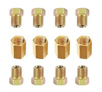 Nicear 12 Pieces Brake Line Fittings 7/16 Inch-24 Thread Brake Line Accessories for 1/4 Inch Tubing Easy Installatio