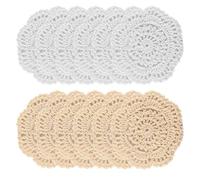 Nicear 12 Pieces Dolly Round Handmade Cotton Coasters Tablecloth Placemats Suitable for Wedding Tea Party Birthday Party
