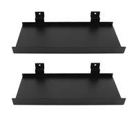Nicear 2 Pack Metal Slat Wall Shelves Heavy Duty Slatwall Shelf Retail Display Rack for Home Shoe Stores Boutiques Supplies 25 x 12.5cm (Black)