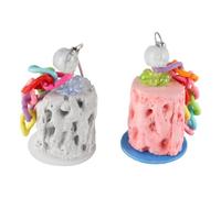 Nicear 2 Pcs Bird Chew Toy Calcium Teeth Grinding Chew Treats Toy for Hamster Bird Parrot African Grey Parakeets Cockatiels Conures