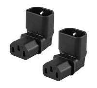 Nicear 2 Pcs C14 To C13 Power Adapter 90 Degree Angle IEC320 C14 To C13 Right Angle Kettle Power Extension Adapter Upward Elbow
