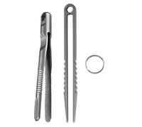 Nicear 2 Pcs Titanium EDC Tweezers Kit, Ultralight Precision Splinter Removal Tools for Small Parts (Portable & Easy Grip)