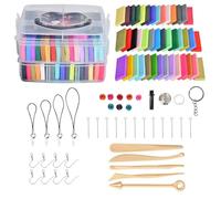 Nicear 24 Color Polymer Clay Set Complete DIY Craft Kit with Professional Tools Soft Modeling Clay That Does Not Need to Air Dry Craft Supplies for Adults Oven/Boiling Bake Art Gift