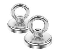Nicear 25mm Neodymium Fishing Magnet for Salvage and Metal Detection 300x Gravity Pull Rust-Proof NdFeB Magnet with 304 Stainless Steel Eyebolt Underwater Treasure River Search Metal Recovery