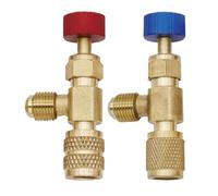 Nicear 2Pcs Air Conditioning Connector Adapter R22 R410, Refrigerant Charging Valve, Safety Ball Valve Switch Refrigerant Adapter