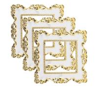 Nicear 3 Pieces European 86 Type Switch Cover Stickers Gold Edge White Light Stickers Switch Socket Covers Suitable for Home Decoration